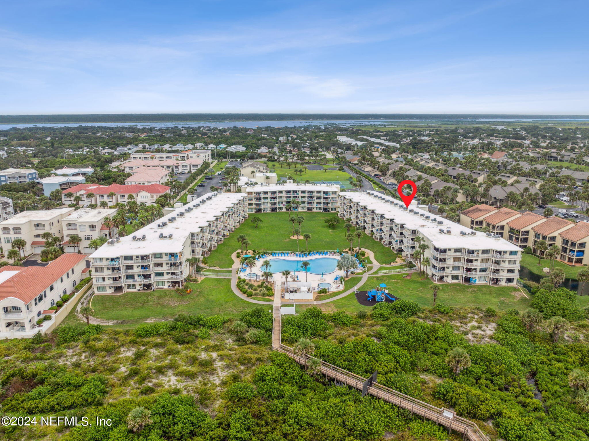 4670 A1A South, Unit 2208 St. Augustine, FL 32080 - Photo 44 of 44 Drone - Looking away from beach to Pool