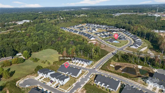 an aerial view of a house