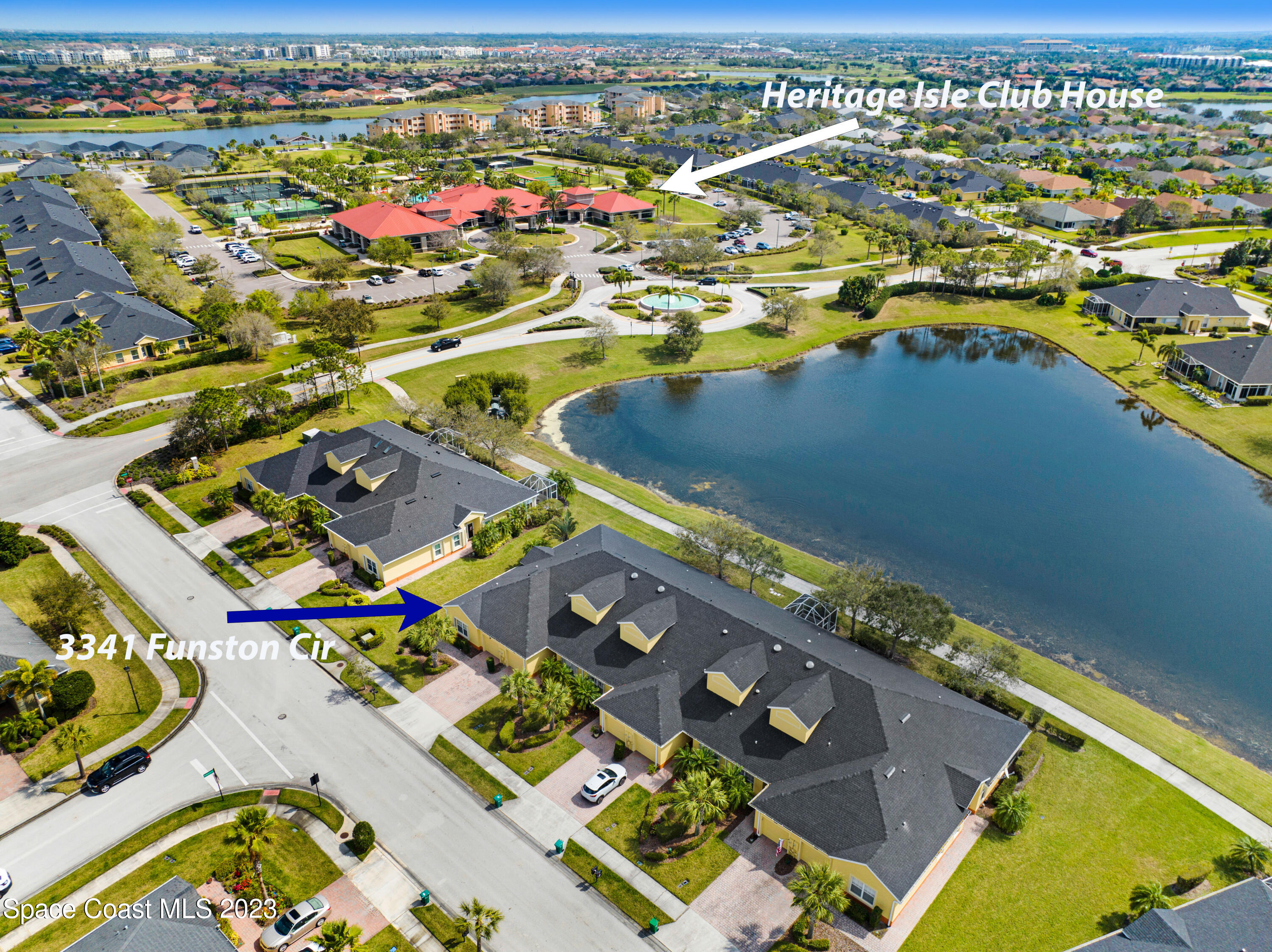3341 Funston Circle Melbourne, FL 32940 - Photo 60 of 61 an aerial view of residential houses with outdoor space