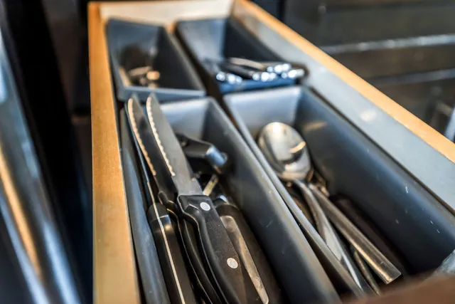 a close view of appliances