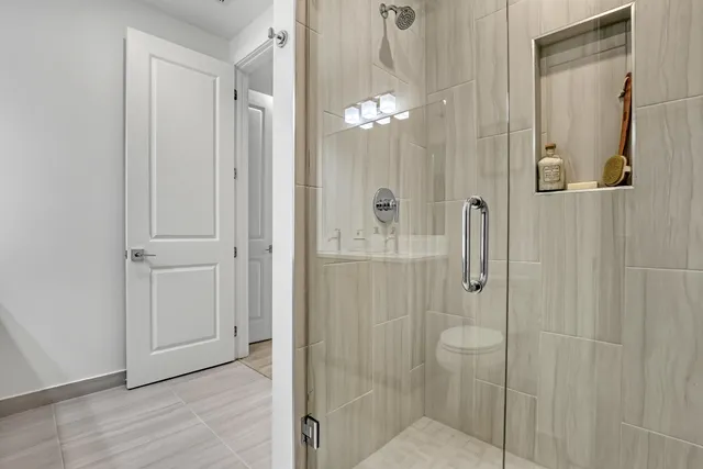 a bathroom with a shower