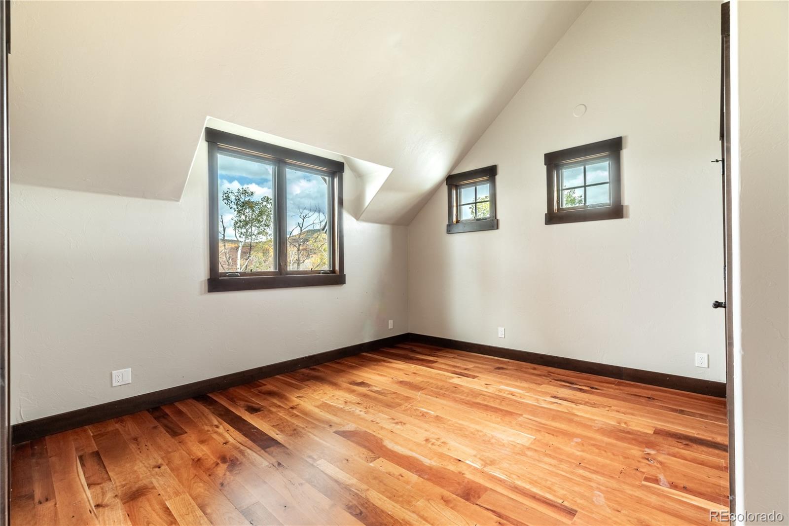 26050 Henderson Park Road Oak Creek, CO 80467 - Photo 26 of 40 a view of an empty room with wooden floor and a window