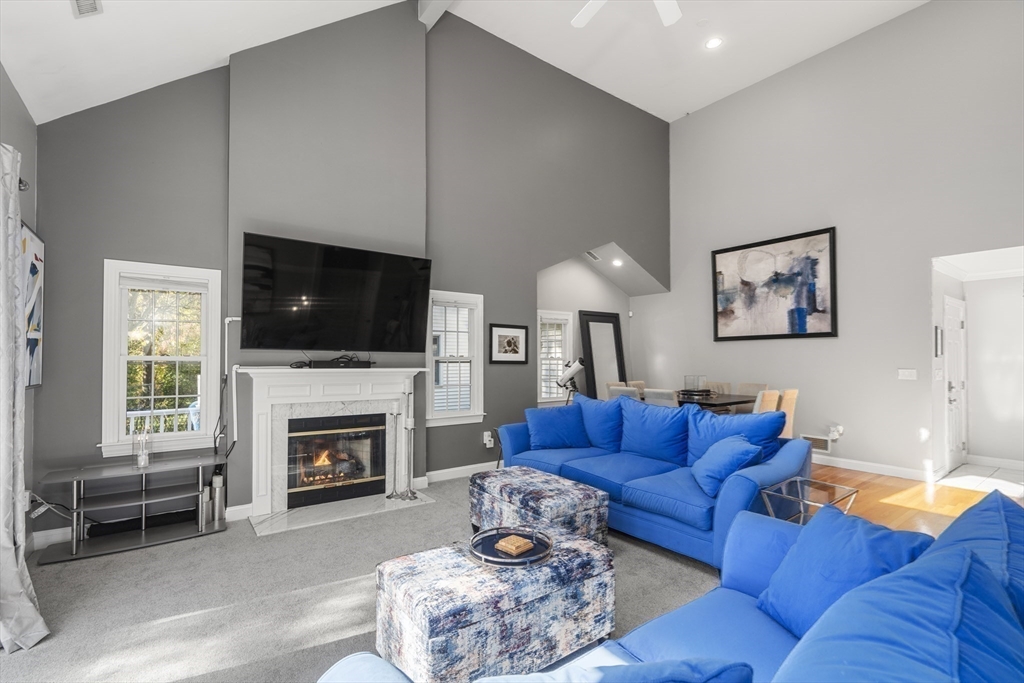 605 Middle Street, Unit 38 Braintree, MA 02184 - Photo 16 of 33 a living room with furniture fireplace and flat screen tv