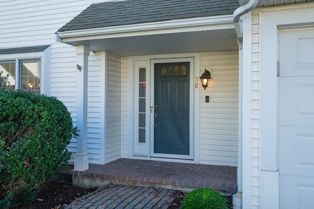 a view of house with potted plants