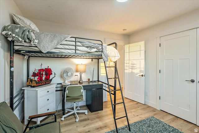 1800 Spring Oaks Drive Springville, UT 84663 - Photo 50 of 68 Bedroom featuring light wood-style flooring and a desk