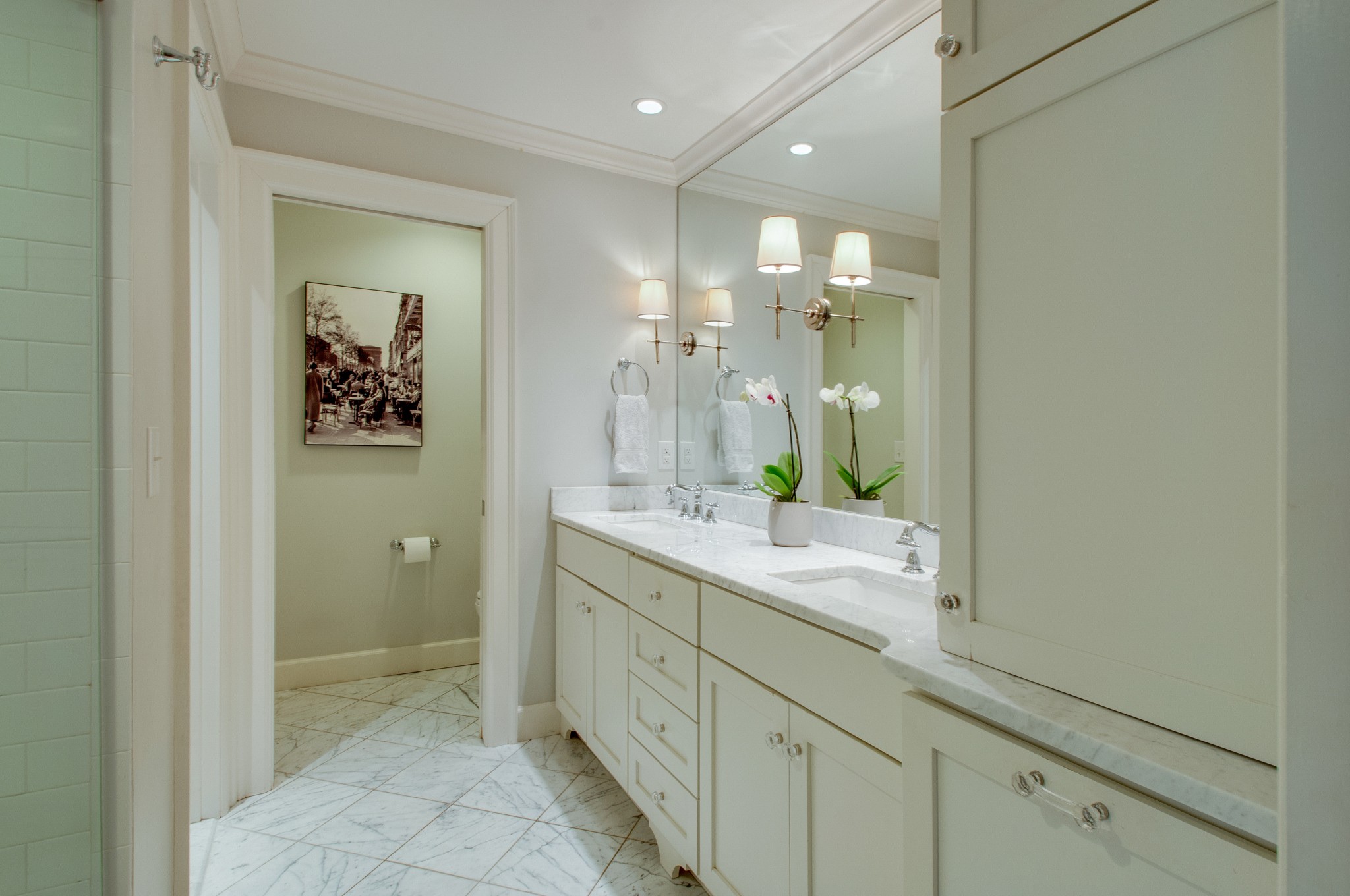 144 Cheek Road Nashville, TN 37205 - Photo 4 of 15 a bathroom with a shower sink and mirror