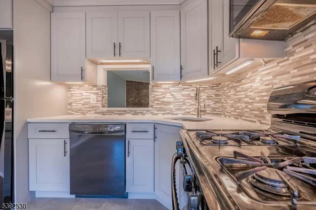 a kitchen with a stove and a sink