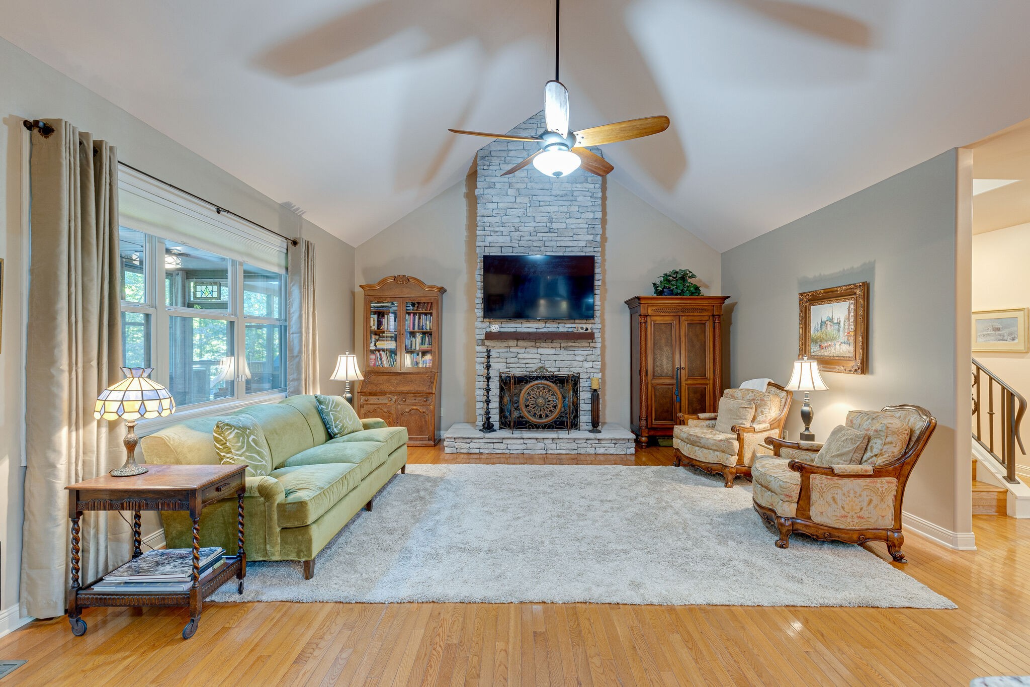 1457 Center Star Road Columbia, TN 38401 - Photo 15 of 45 a living room with furniture and a fireplace
