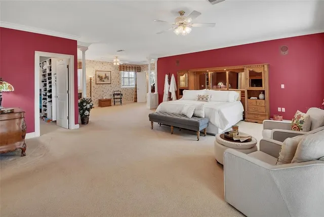 a view of a patio with wooden floor