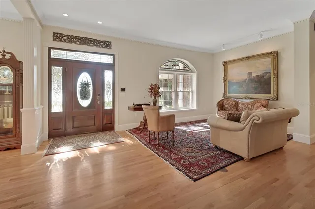 a living room with furniture