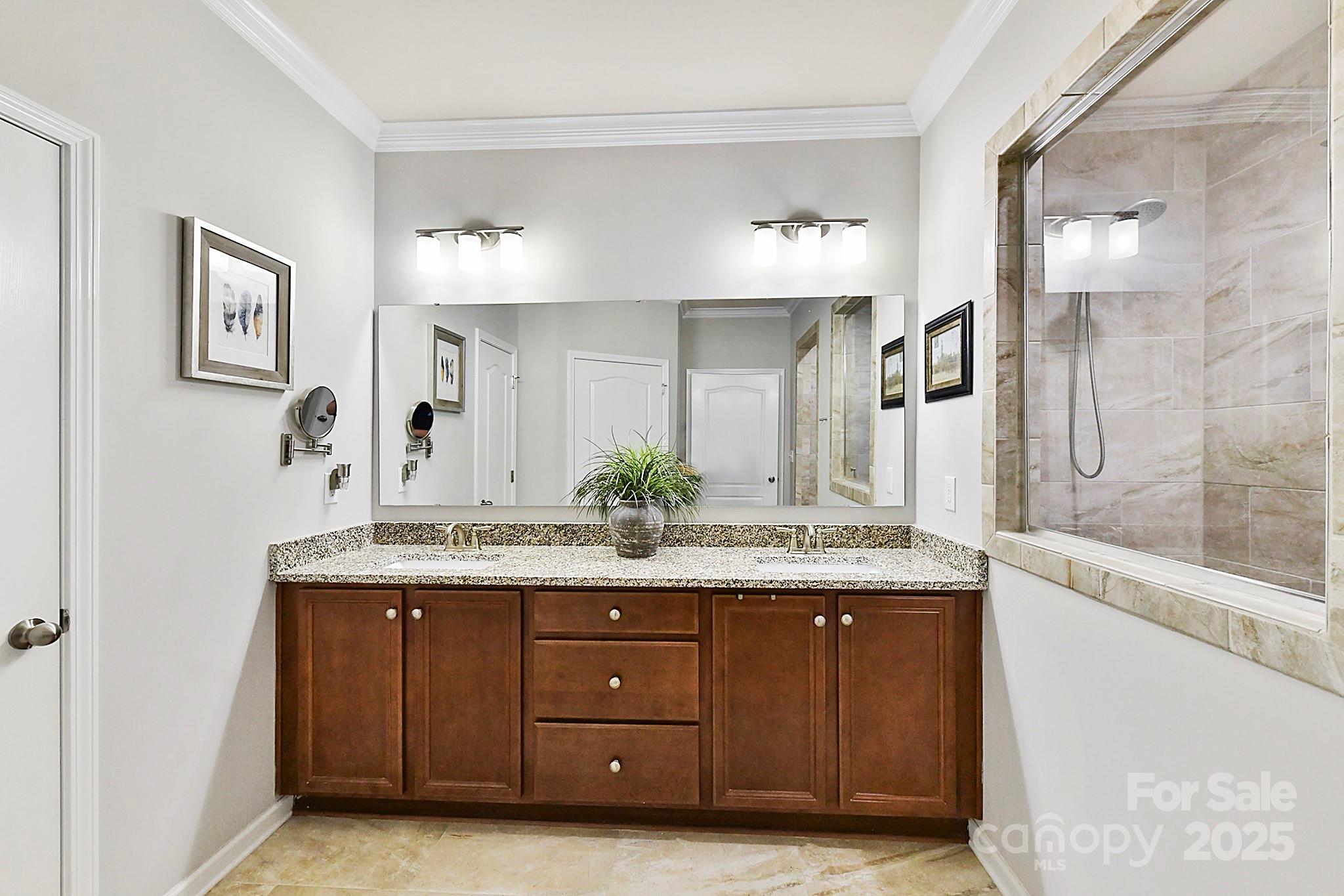 1084 Cameron Creek Parkway Tega Cay, SC 29708 - Photo 14 of 25 a bathroom with a granite countertop sink and a mirror