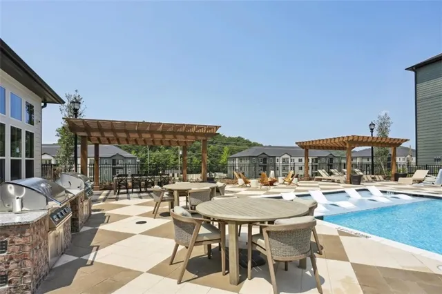 a outdoor space with patio area and patio