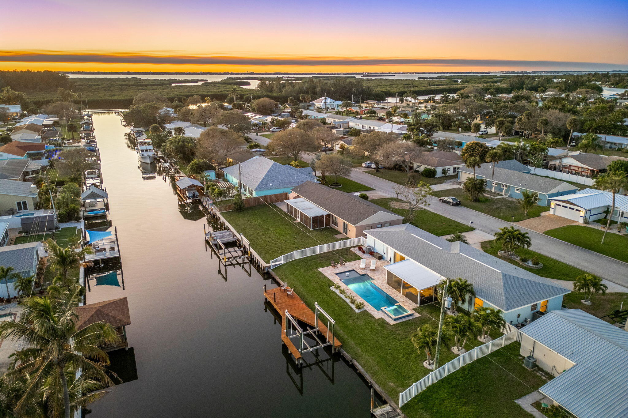 428 Dempsey Drive Cocoa Beach, FL 32931 - Photo 21 of 25 an aerial view of residential houses with outdoor space