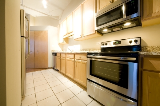 801 South Wells Street, Unit 311 Chicago, IL 60607 - Photo 7 of 16 a kitchen with a stove and a microwave