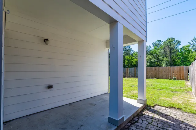 a house view with a garden space