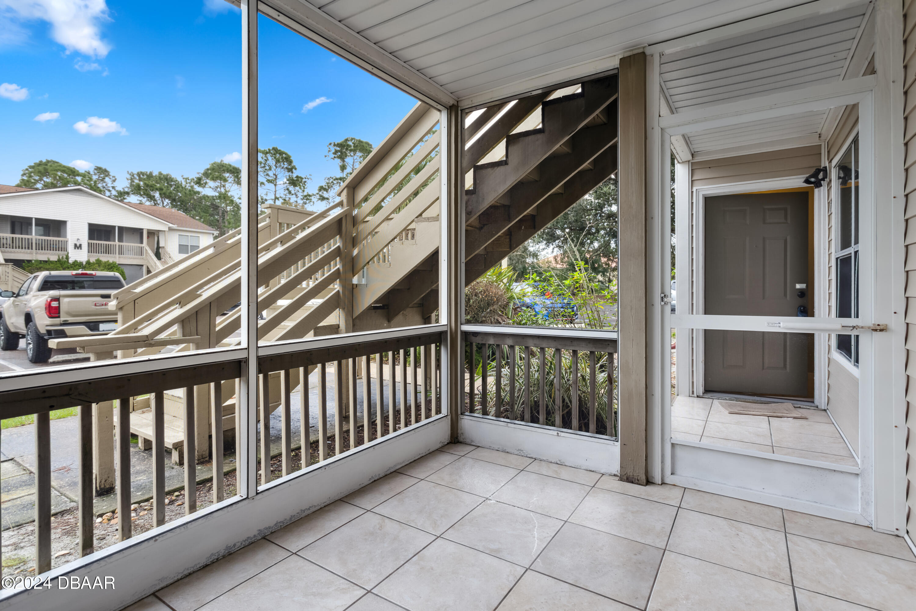 1600 Big Tree Road, Unit K1 South Daytona, FL 32119 - Photo 22 of 28 a view of a balcony with chairs