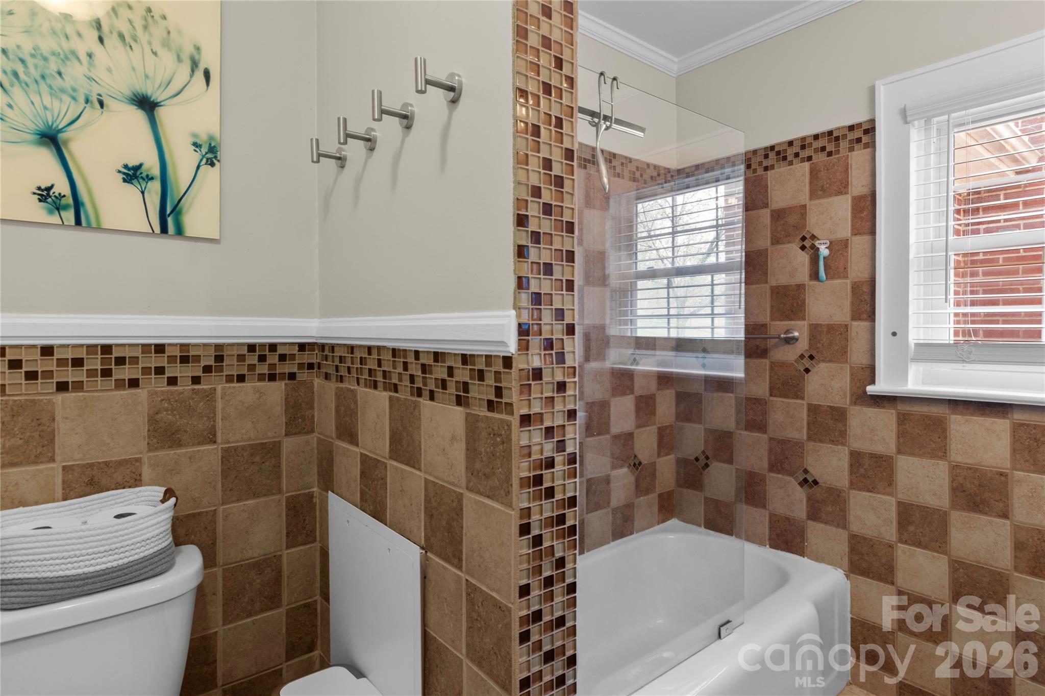734 Oakland Drive Elkin, NC 28621 - Photo 32 of 48 a bathroom with a toilet and a shower curtain