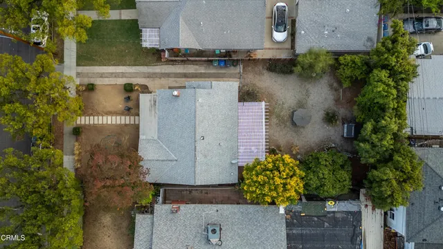 a view of a city with mountains in the background