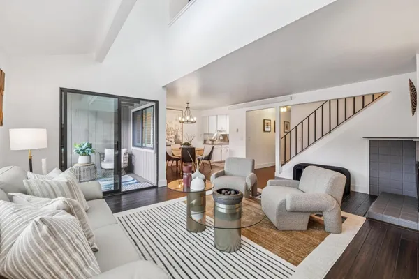 a living room with furniture