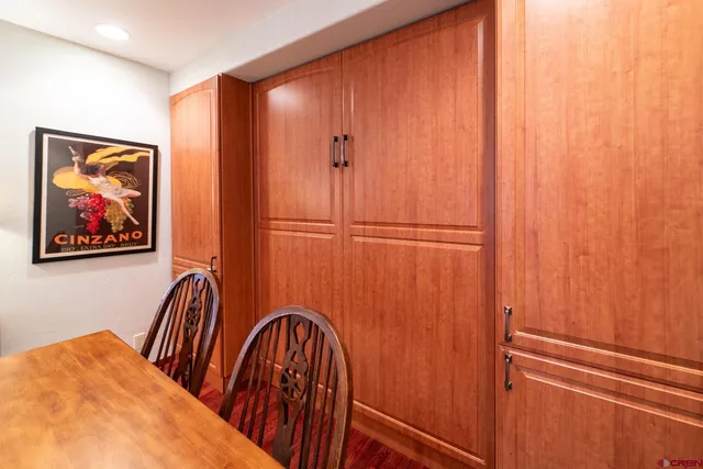 a view of two chairs in a room
