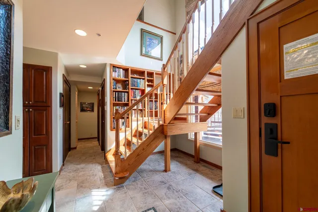 a view of an entryway with staircase