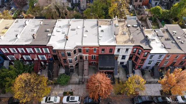 an aerial view of multiple houses