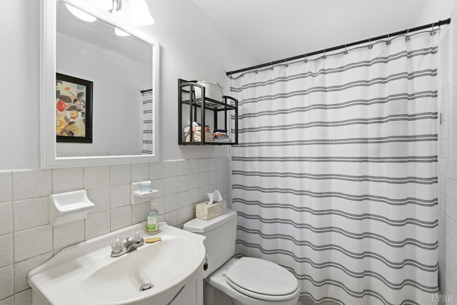 3189 Wildway Road Appomattox, VA 24522 - Photo 24 of 44 a bathroom with a sink a toilet and shower curtain