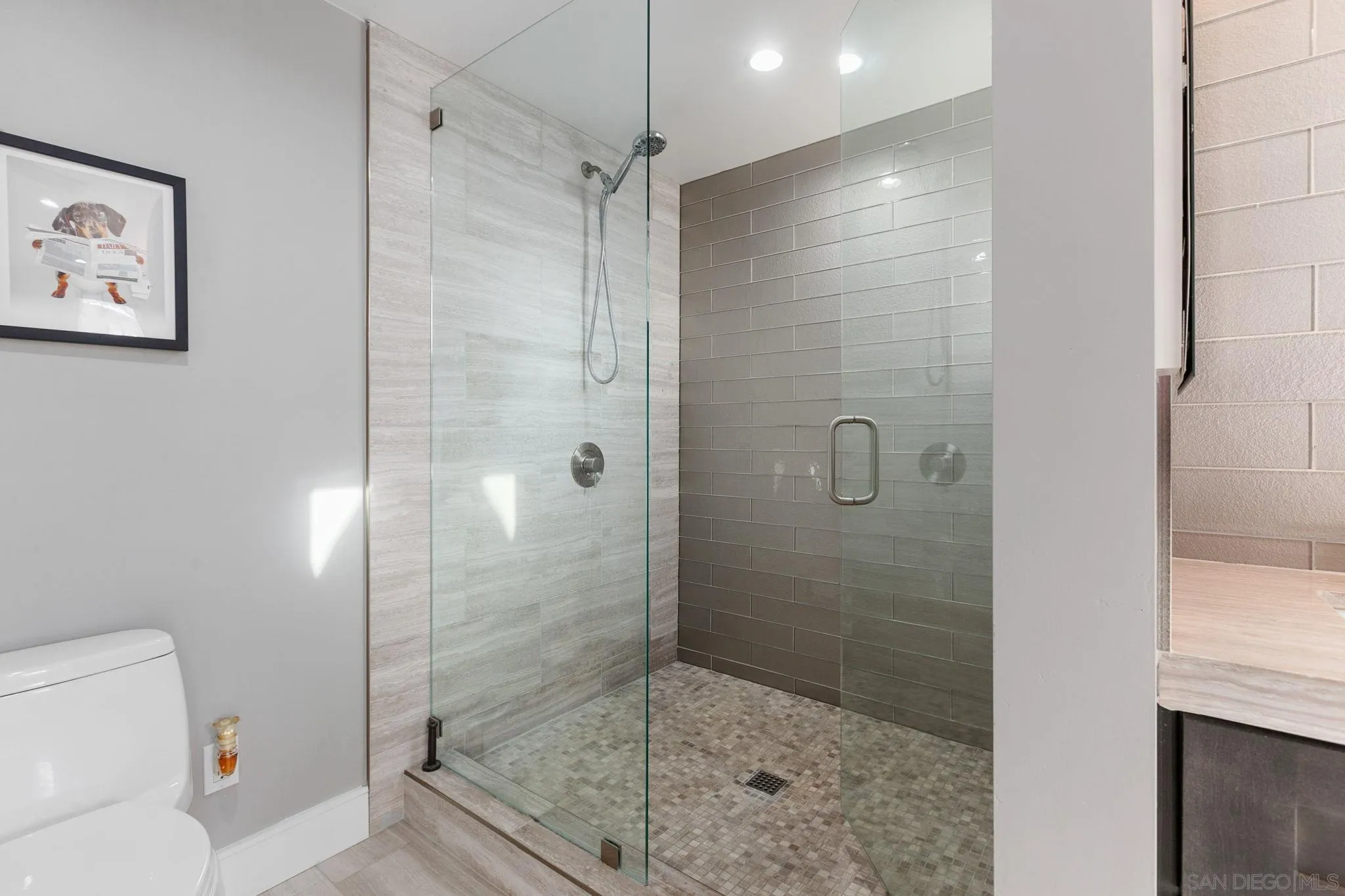 2319 Cambridge Avenue Cardiff, CA 92007 - Photo 9 of 48 a bathroom with a shower and toilet