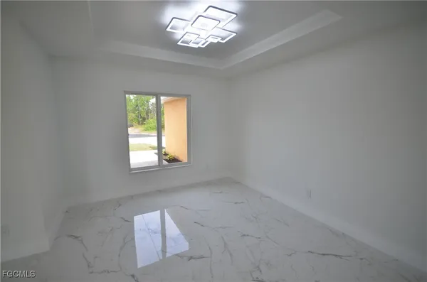 an empty room with a window