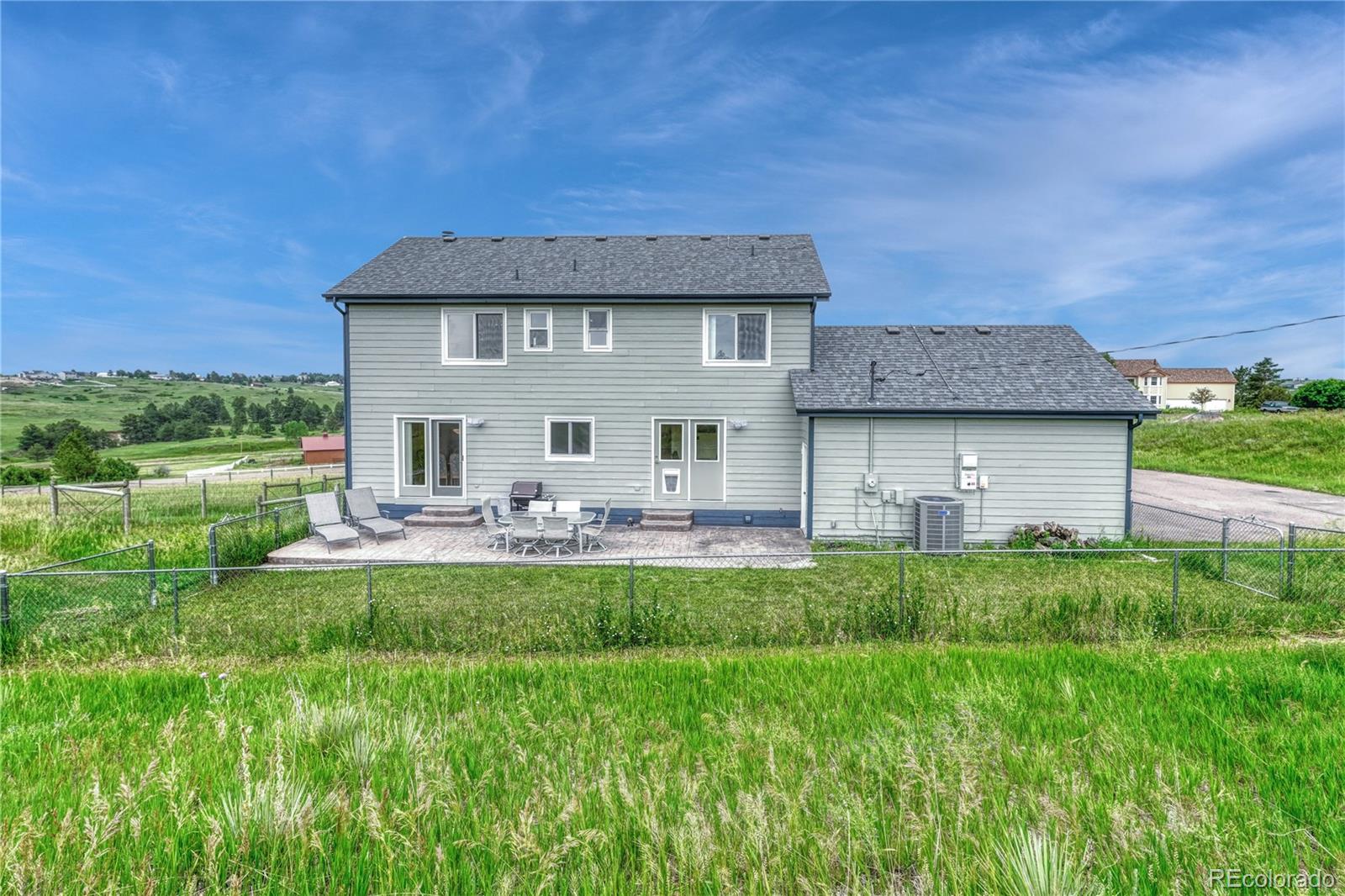 43793 Buckskin Road Parker, CO 80138 - Photo 41 of 50 a front view of house with yard and outdoor seating