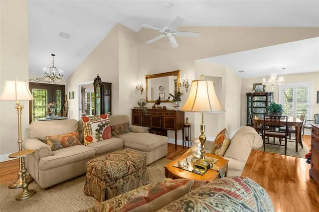 a living room with furniture