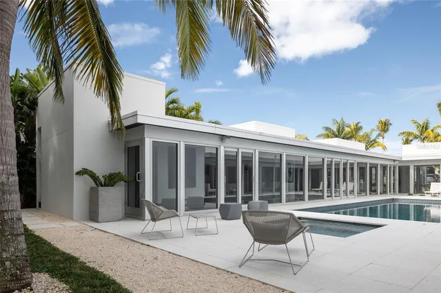 a outdoor space with furniture