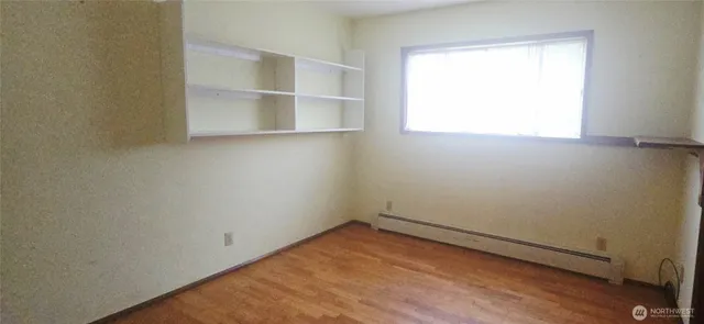 an empty room with a window