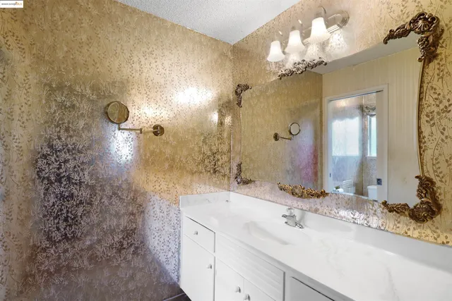 a backyard of a house with seating space