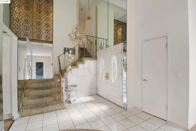 a view of a livingroom with a large window