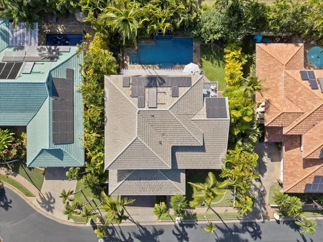 an aerial view of a house