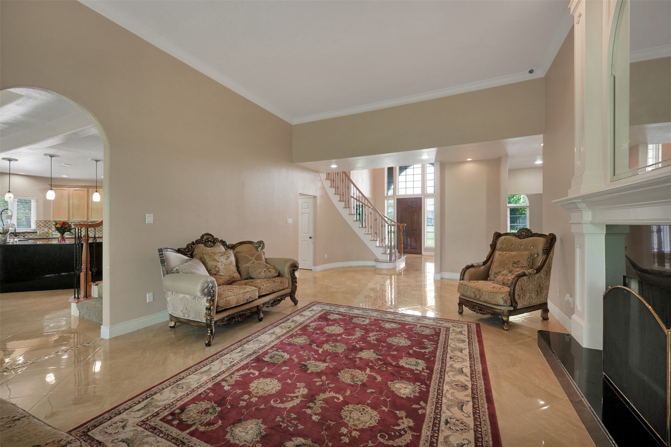 2750 County Road 48 Rosharon, TX 77583 - Photo 10 of 40 a living room with furniture and a fireplace