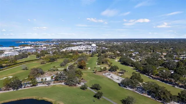 a view of a park with tree s