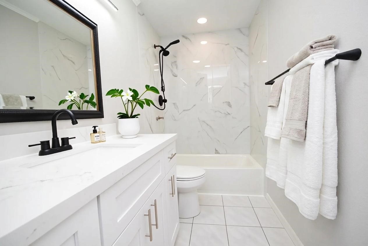 22831 John Rolfe Lane Katy, TX 77449 - Photo 27 of 34 a bathroom with a sink a toilet and shower