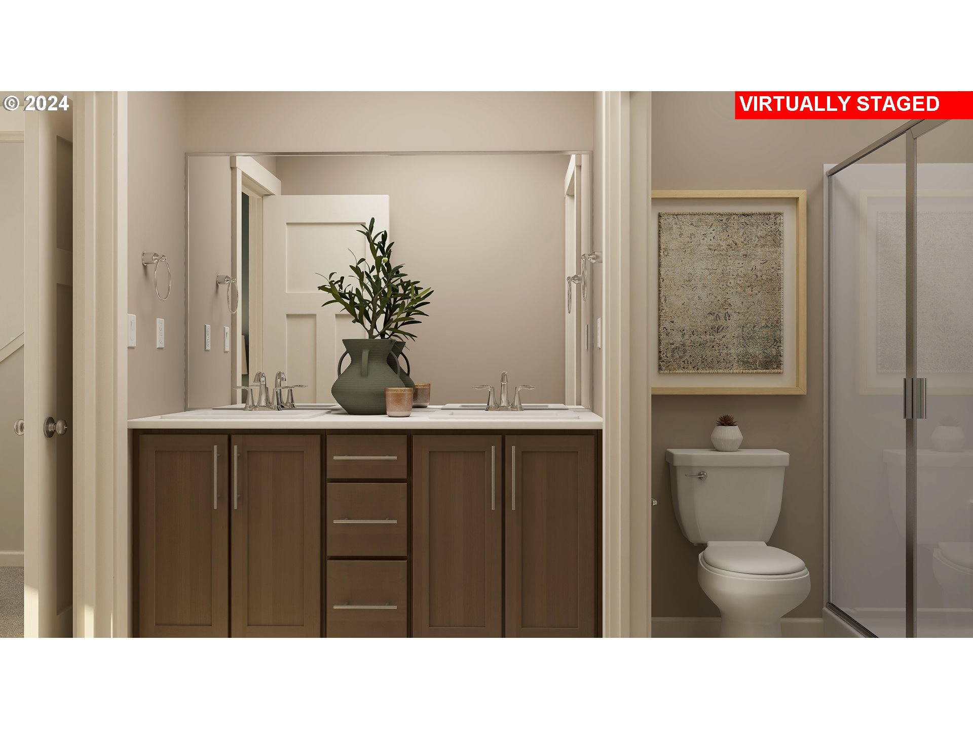 4131 Southwest 31st Street Gresham, OR 97080 - Photo 13 of 23 a bathroom with a sink a toilet and mirror