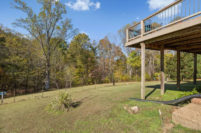 a view of a house with a yard and large tree