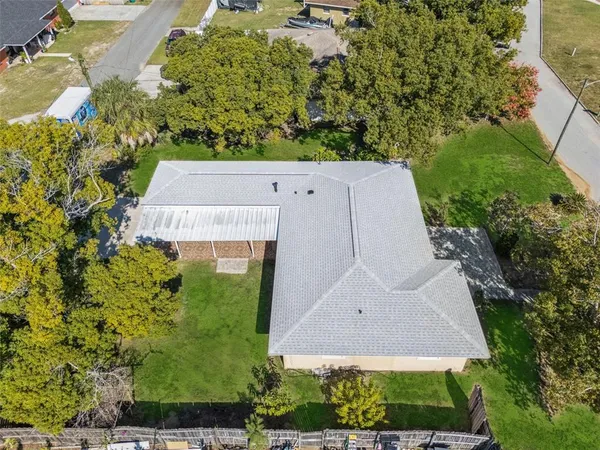 an aerial view of a house