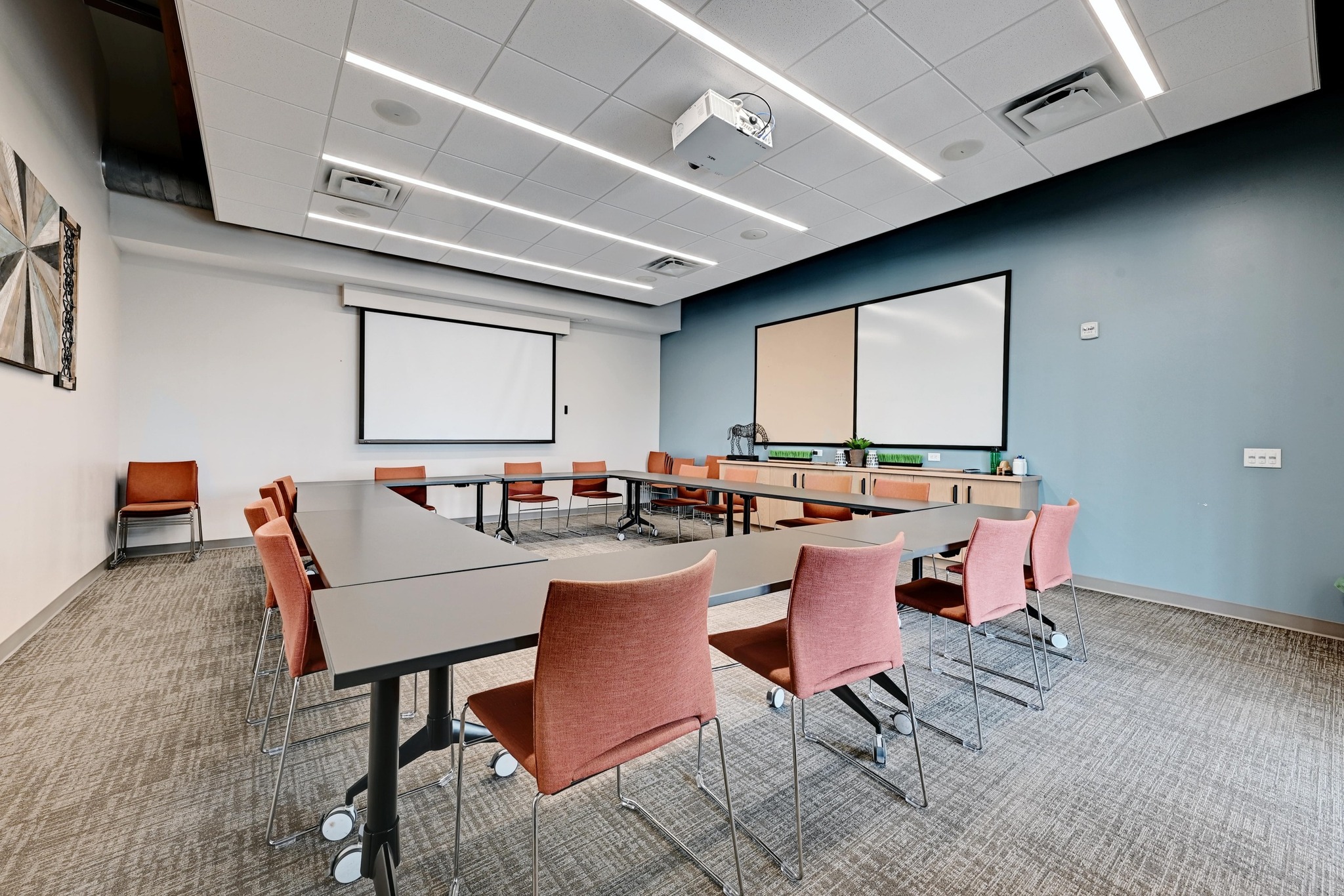16400 Fetching Avenue Manor, TX 78653 - Photo 23 of 32 Home theater room featuring carpet floors and a paneled ceiling