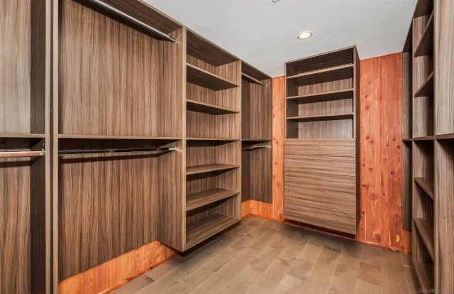 a large kitchen with lots of counter top space