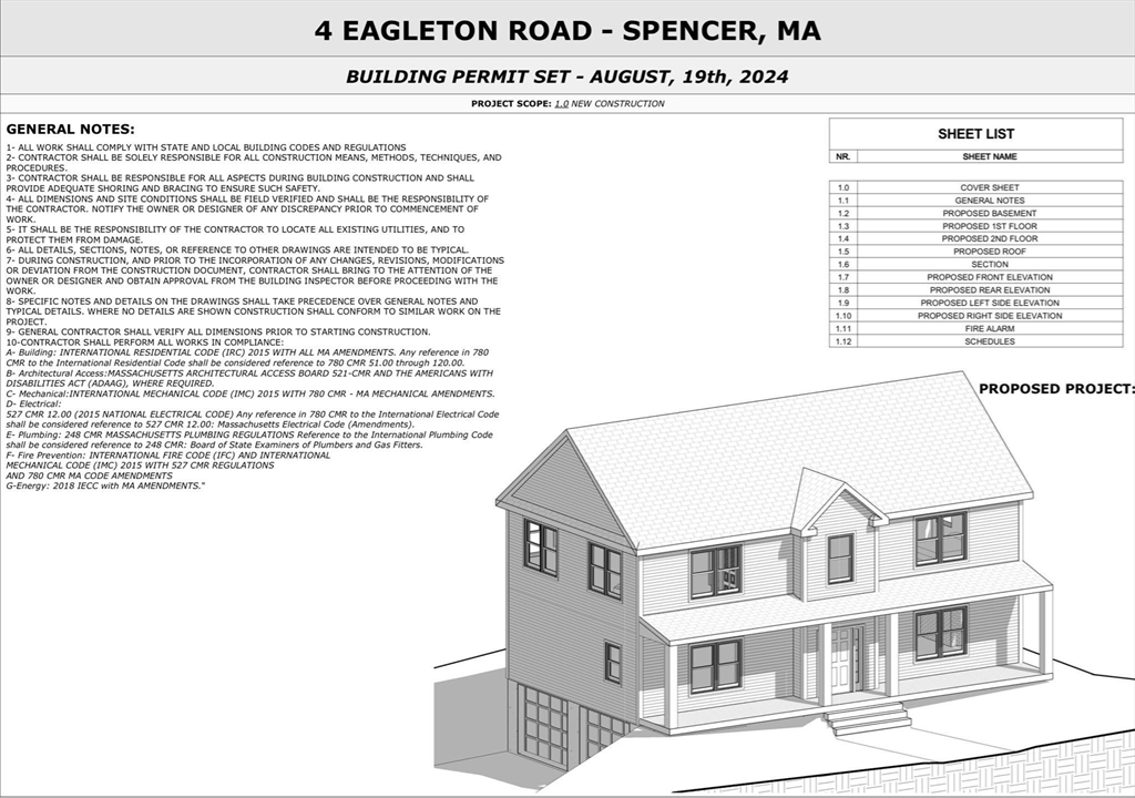 4 Eagleton Street Spencer, MA 01562 - Photo 4 of 11 a black and white photo of a white building