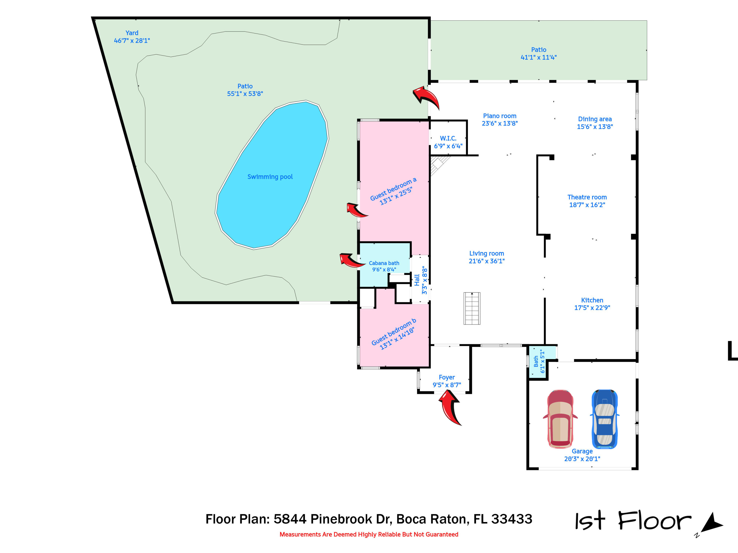 5844 Pinebrook Drive Boca Raton, FL 33433 - Photo 104 of 104 2 Floor Plan 1st Floor