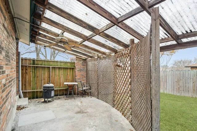 a view of outdoor space with porch and patio