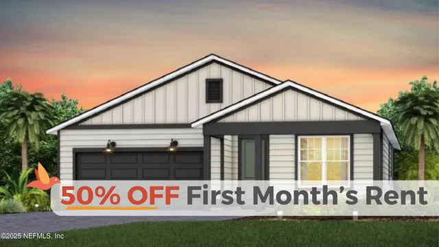 a front view of house with sign board and yard