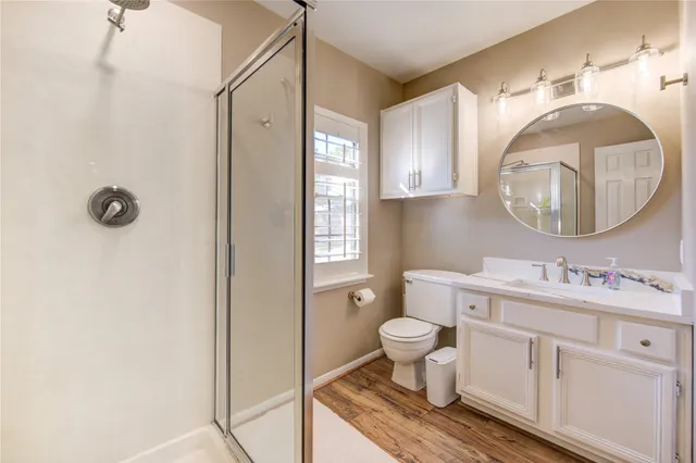 a bathroom with a toilet a sink and mirror