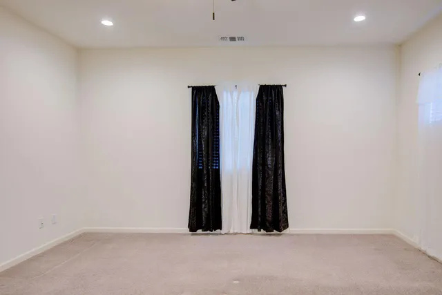 an empty room with closet